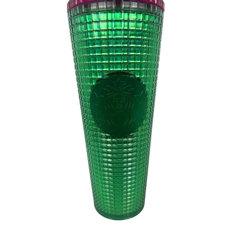 Starbucks 24 oz Green Acrylic Venti Grid Cup  NEW  Limited Edition 2022